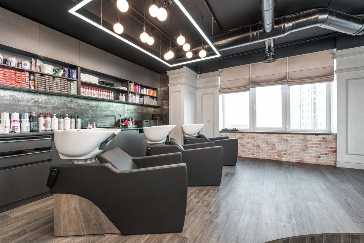 Inside a boutique hair salon
